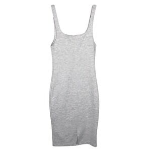 ZARA Trafaluc Gray Bodycon Jersey Stretch Tank Dress Size Medium